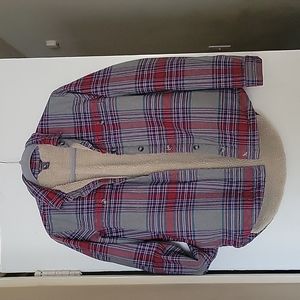 Eddie Bauer Favorite Flannel Shearling Fleece-Lined Shirt Jacket Women's XS